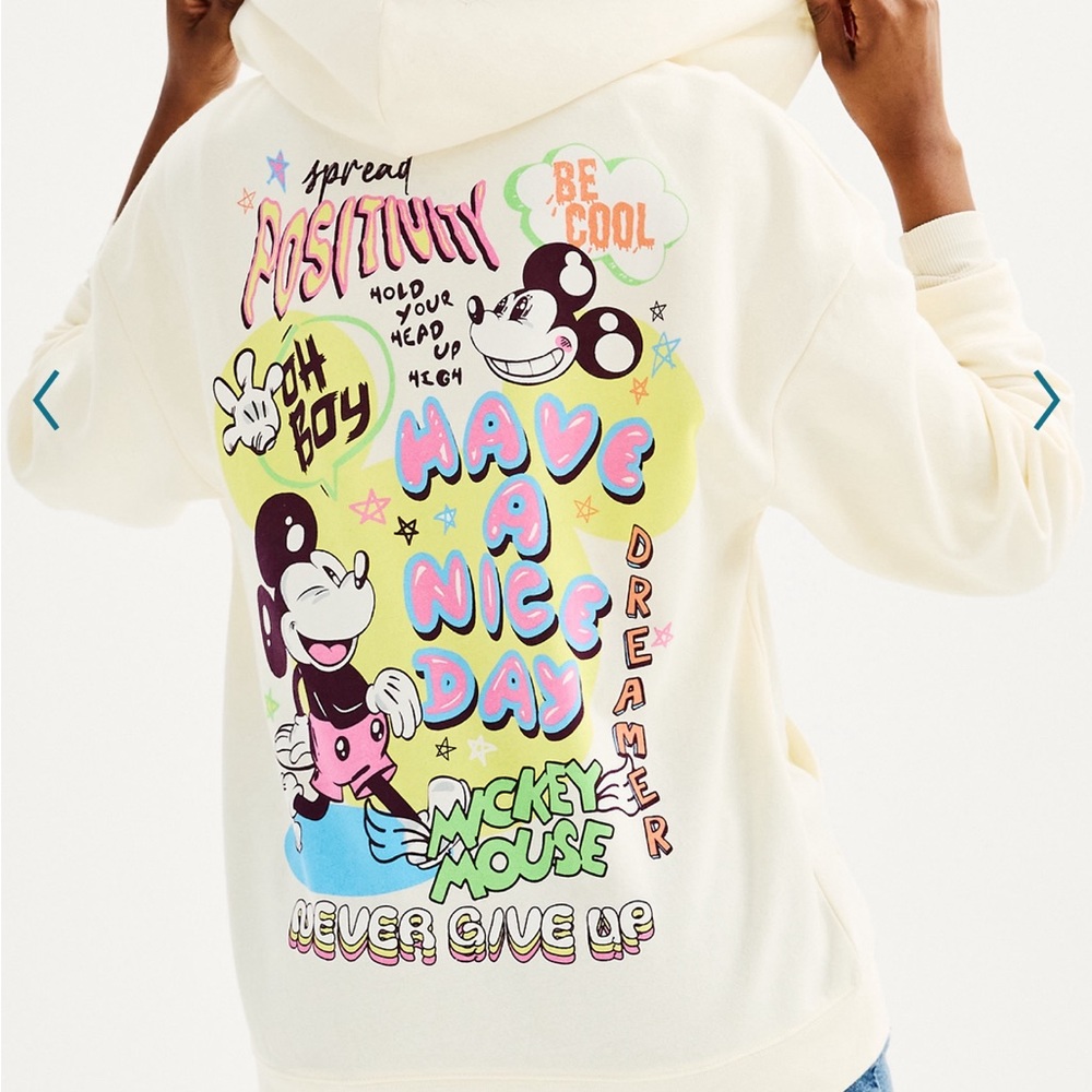 Juniors Disney, Mickey Mouse, graphic, hooded sweatshirt, med, like new